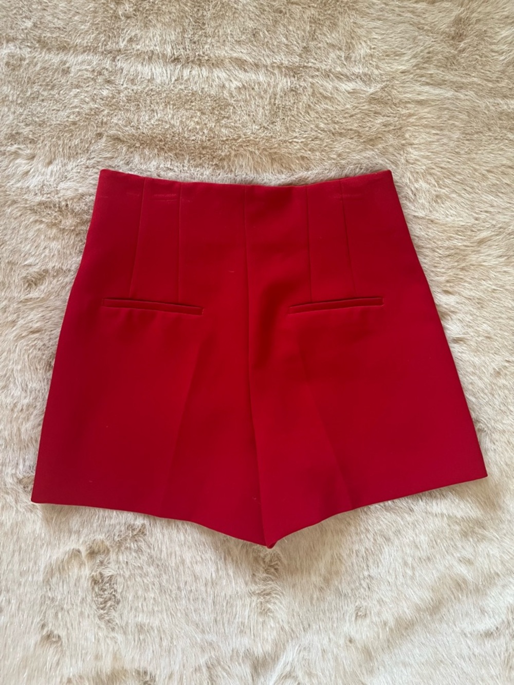 Zara High Waisted Red Shorts Size S - Picture 2 of 4
